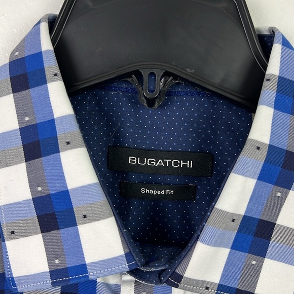 Bugatchi‎ Men Medium Cotton Button Up Long Sleeve Print Shaped Fit Shirt - Picture 3 of 10